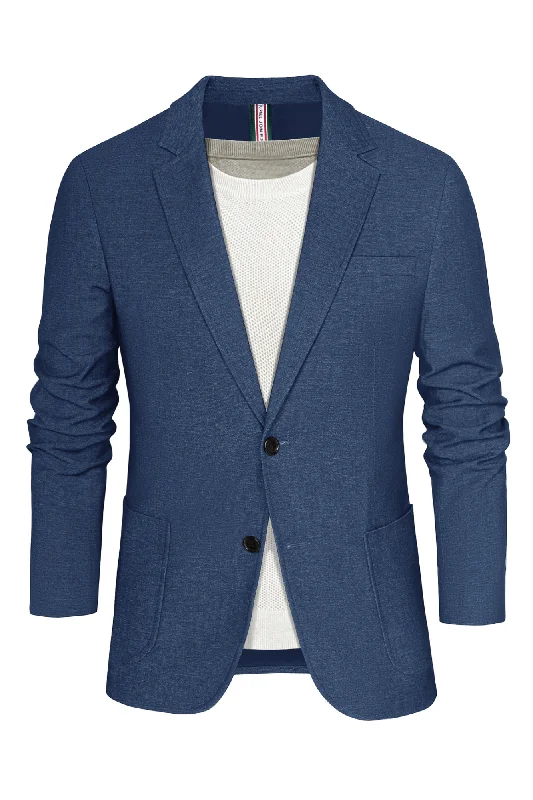 Men Two-Button Blazer Coat Long Sleeve Notch Lapel Back Slit Suit Coat Dynamic Men's High