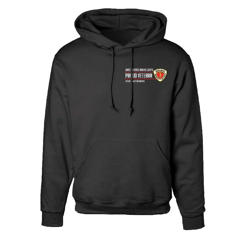 3rd Battalion 3rd Marines Proud Veteran Hoodie Monochromatic Office Style