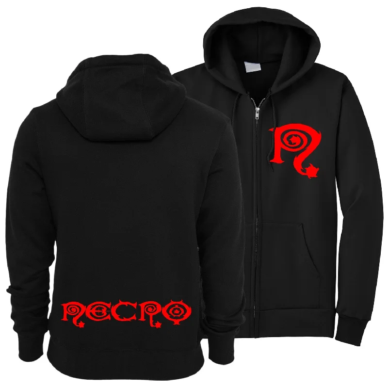 Necro "N Logo" Zip Hoodie Rugged Men's Outdoor 