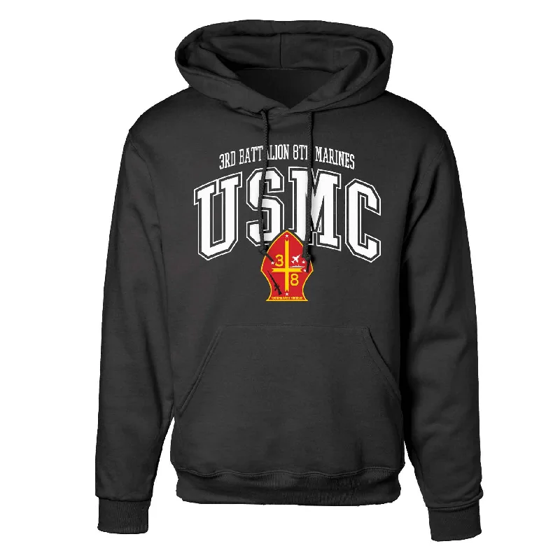 3rd Battalion 8th Marines Arched Hoodie Dapper Men's Bow