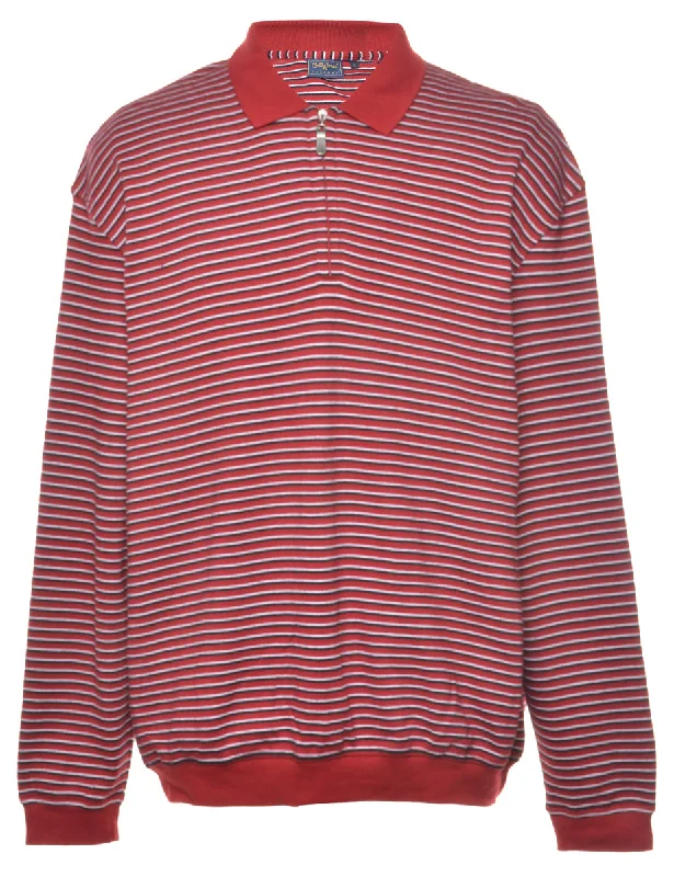 Red Striped Jumper - L Laid