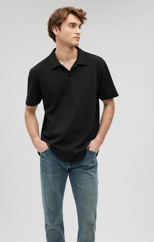 POLO SHIRT IN BLACK Laid