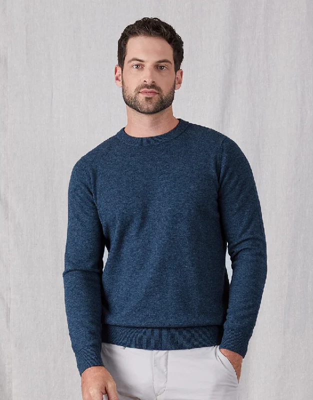 Naseby Denim Blue Crew Neck Jersey Monochromatic All