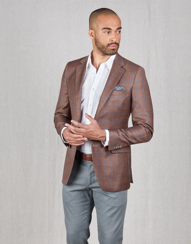 Hawker Brick Orange & Blue Check Blazer Lumberjack