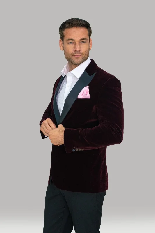 Rosa Wine Blazer Dapper Men's Bow