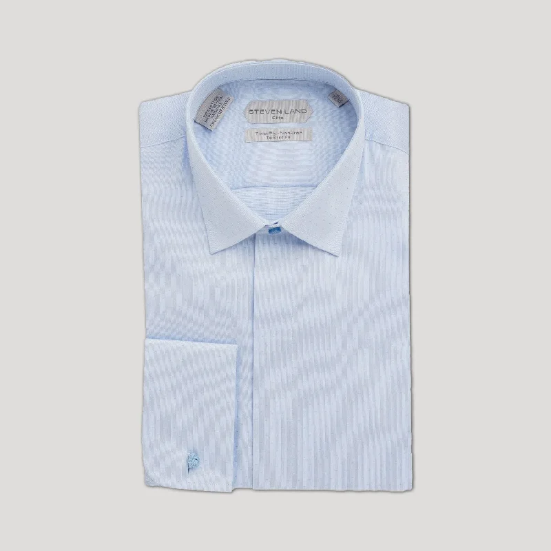 The Finley Dress Shirt | French Cuff & Point Collar | Blue Tailored