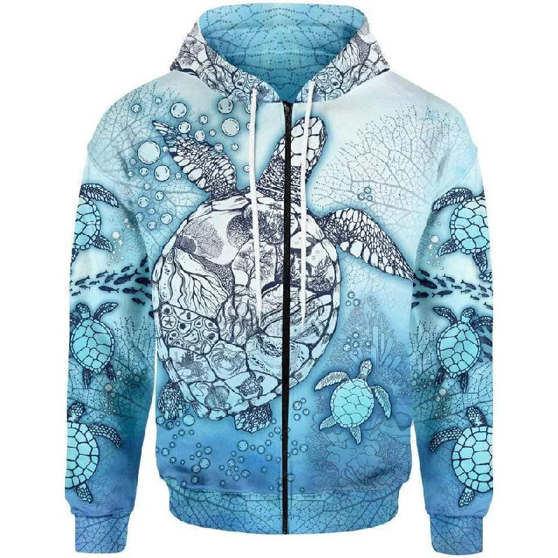 Ocean Life Zip Hoodie Dynamic Men's High