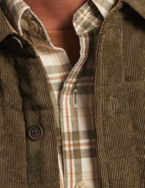 Long Sleeve Burnout Flannel In Seed Pearl Earthy Men's Sustainable 