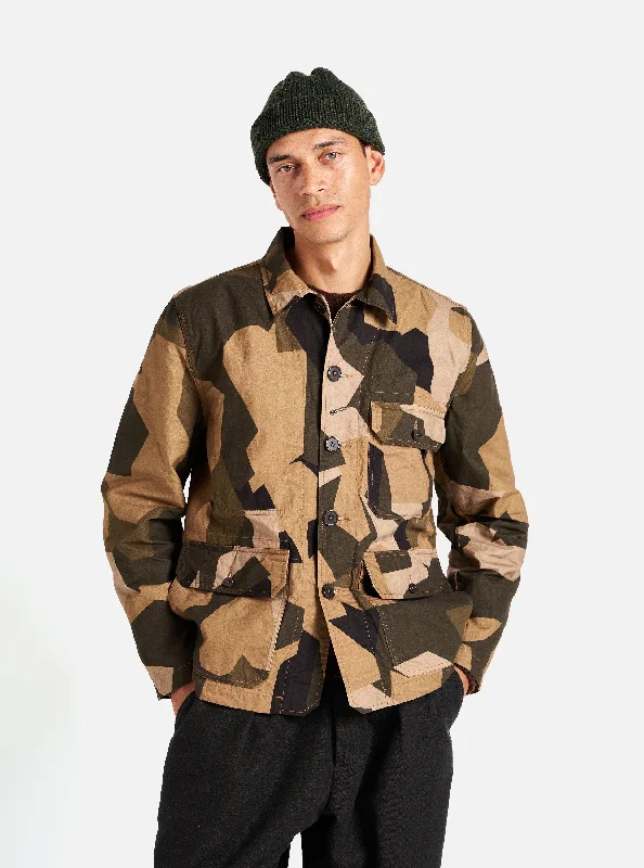 Universal Works Utility Jacket in Brown Swedish Camo Sporty Men's Athleisure 