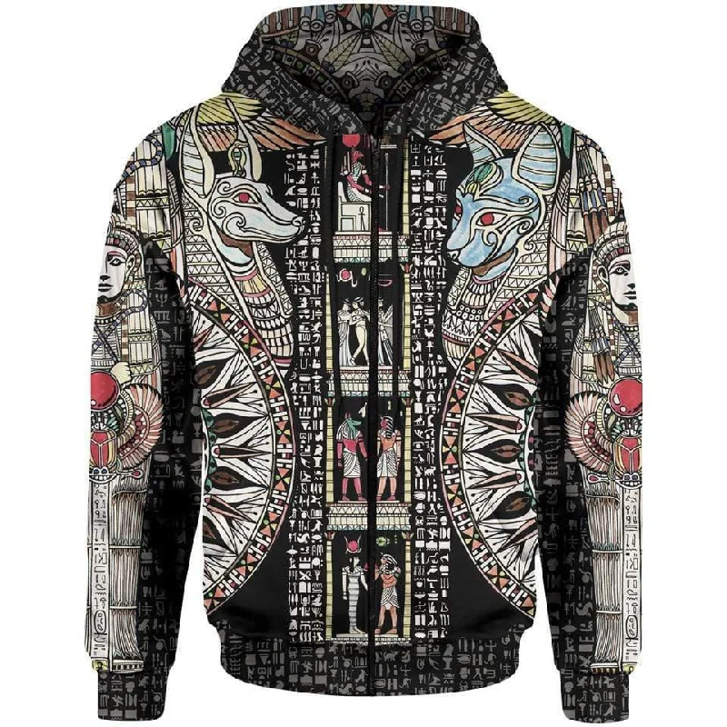 Anubis & Bastet Zip Hoodie Dynamic Men's Moto