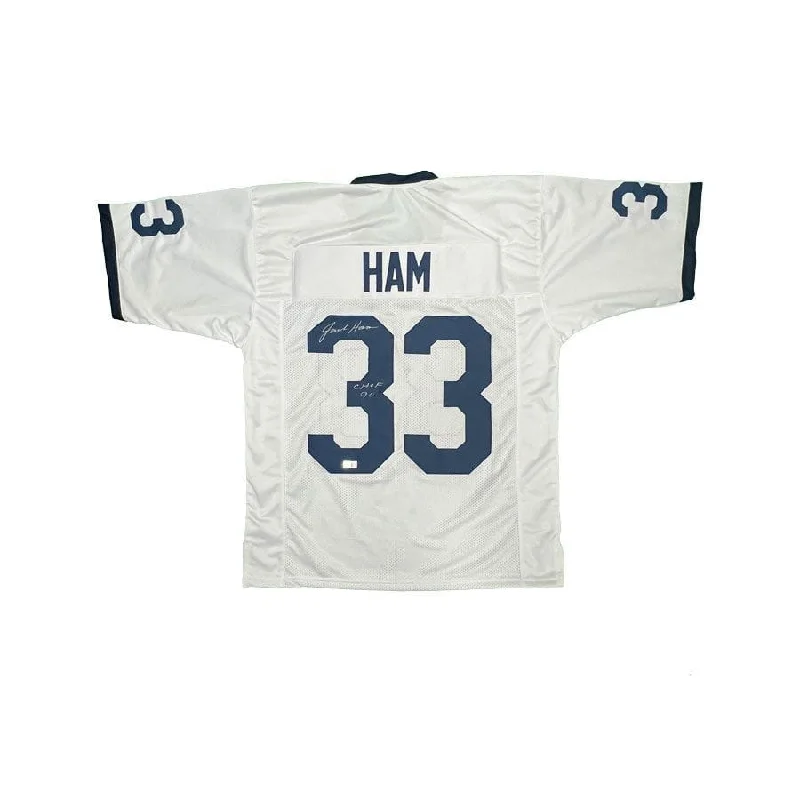 Jack Ham Signed White Custom College Jersey with "CHOF 90" Sleek Men's Contemporary 