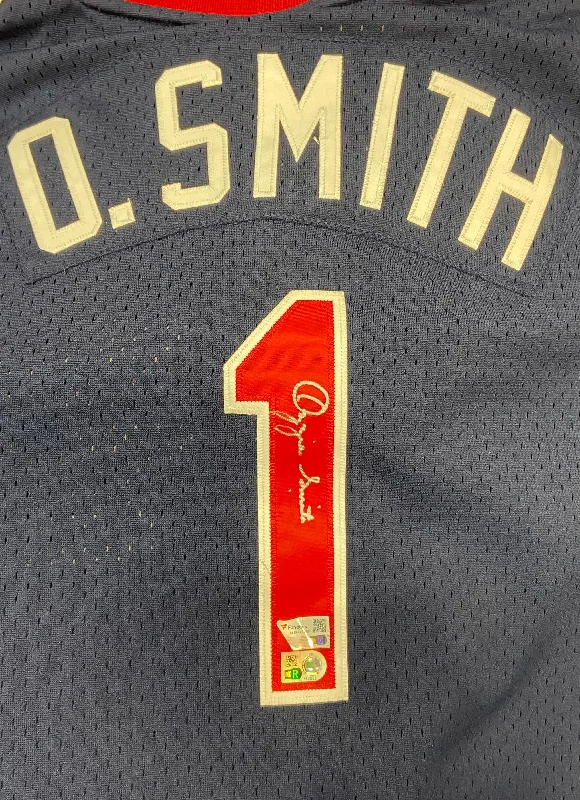 Ozzie Smith Autographed Cardinals Navy Mitchell & Ness Authentic Jersey Edgy Men's Punk