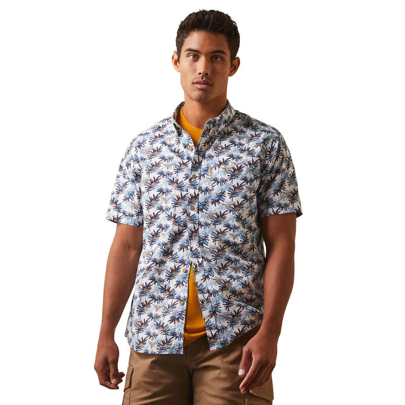 Ariat Men’s Palm Waves Stretch Modern-Fit Shirt Stylish Men's Tropical 