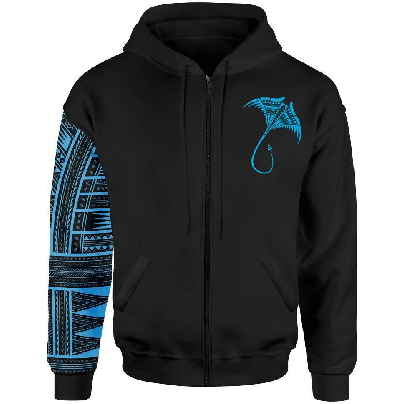 Manta Ray Zip Hoodie Sleek Men's Metallic