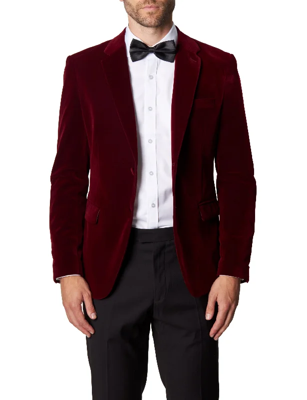 GARY- MAROON VELVET BLAZER Confident Men's Power