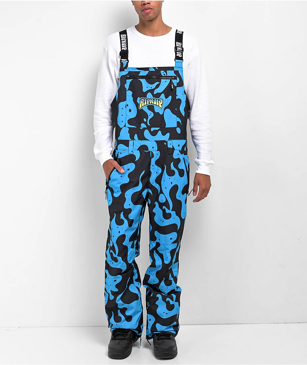 Psychedelic Snowboard Bib Pants (Blue) Bohemian Men's Free