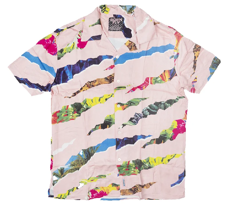 BORN FLY S/S BUTTON DOWN PINK - 2306W4728 Unique Men's Patch