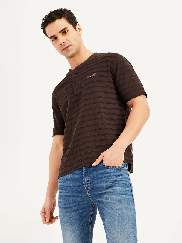 Men's Textured Slim Fit T-Shirt Modern Men's 