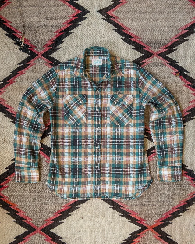 Washed Flannel Pearlsnap Shirt - Logger Plaid Refined Men's Classic 