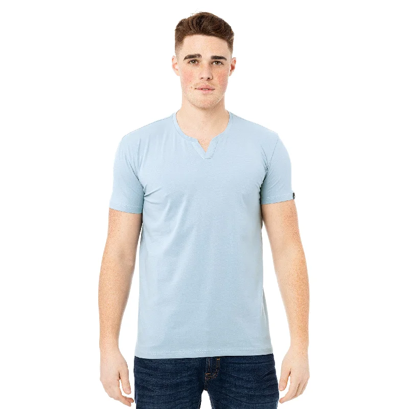 X RAY Men's Basic V-Notch Neck Short Sleeve Split Neck T-Shirt Refined Men's Classic 