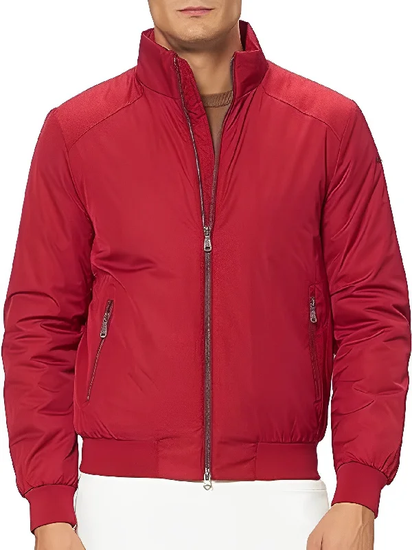 VINCIT BOMBER RED DAHLIA Elegant Men's Cashmere