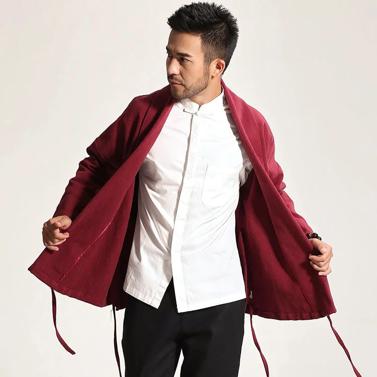 Signature Cotton Chinese Coat Zen Coat Cardigan Rugged Men's Outdoor 