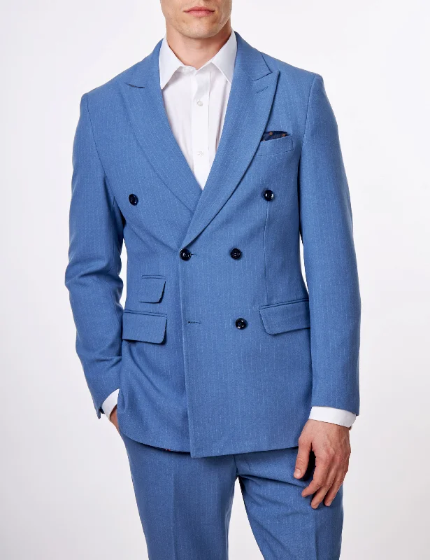 WILLIAM – BLUE DOUBLE BREASTED PINSTRIPE  JACKET Dynamic Men's High