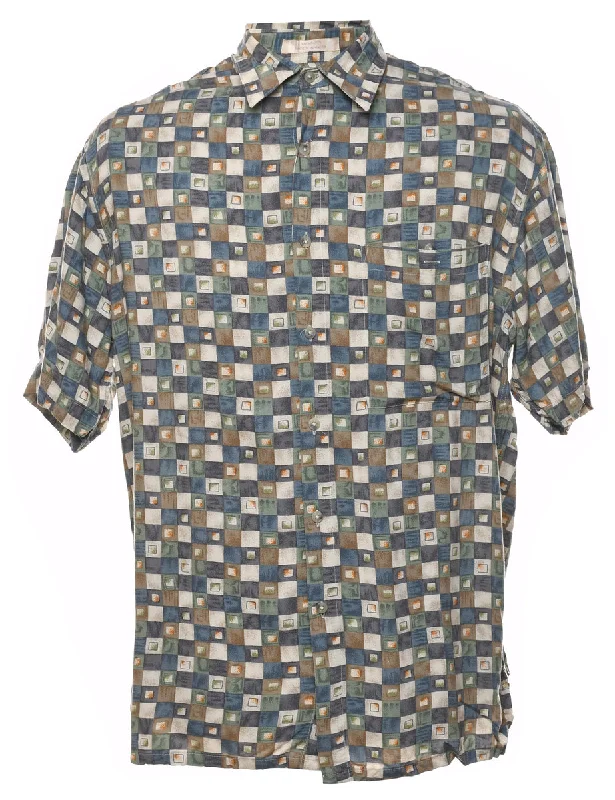 1990s Geometric Pattern Shirt - M Vacation