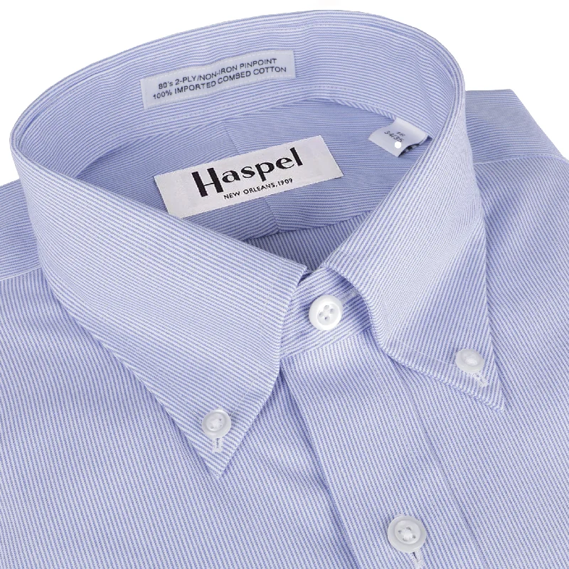 Howard Lt. Blue Mini Stripe (Regular Fit) Dress Shirt - Button Down Refined Men's Classic 