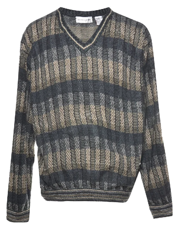 Checked Jumper - L Sporty Men's Tennis