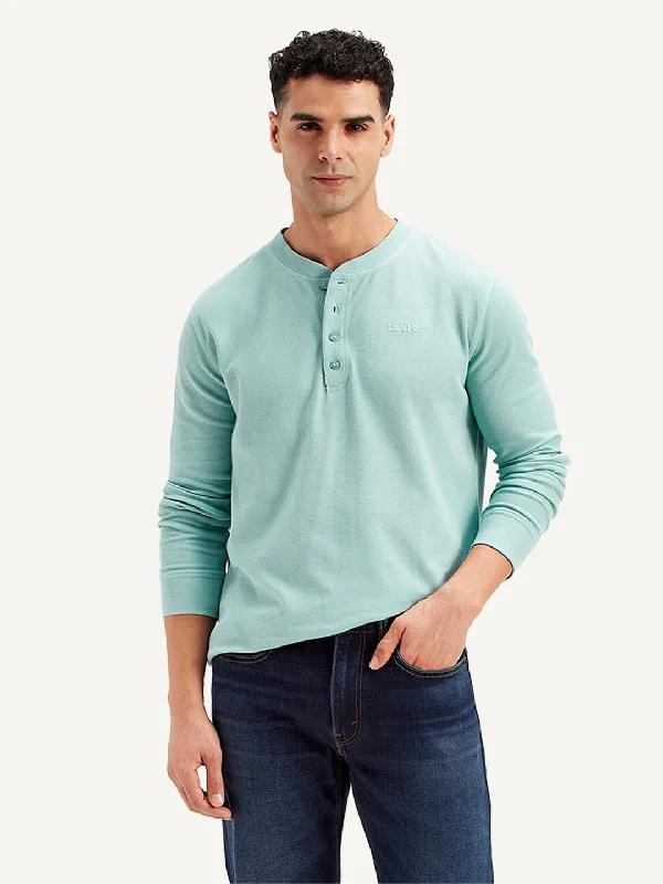 Men's Textured Slim Fit T-Shirt Beach