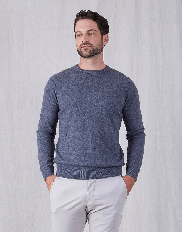 Naseby Grey Crew Neck Jersey Casual Men's Loose