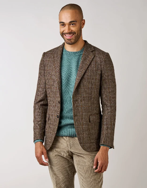 Hawker Brown & Green Check Blazer Masculine Men's Thick