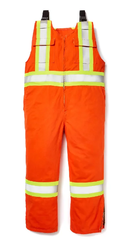 Rasco FR Hi Vis Orange Bib Overall With 4'' CSA Z96-15  Reflective Tape FR6606OH Laid