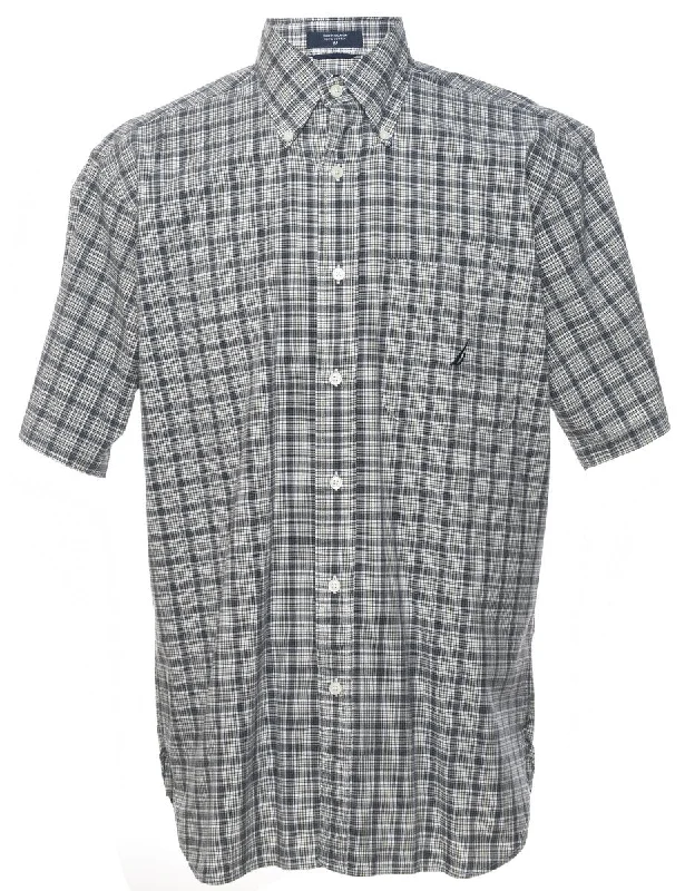 Nautica Checked Grey Shirt - M Lumberjack