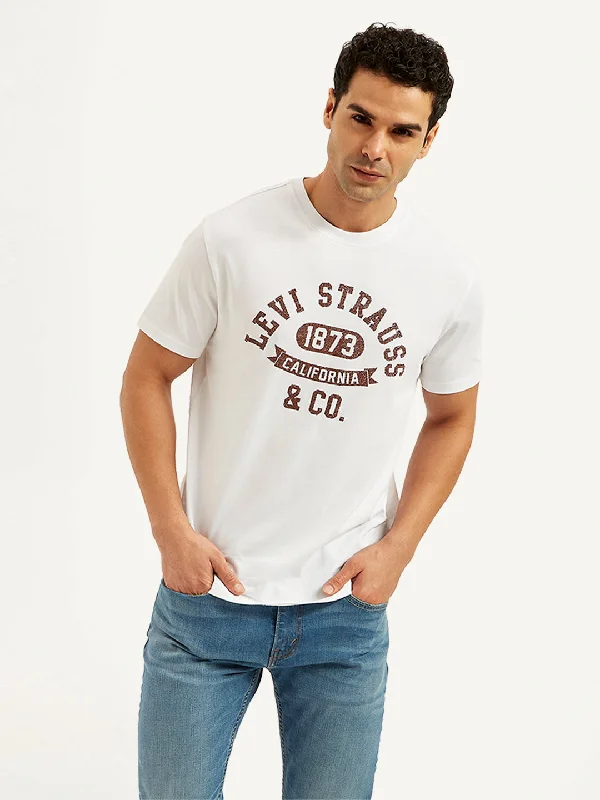 Men's Typographic Print Slim Fit T-Shirt Dapper Men's 1920S