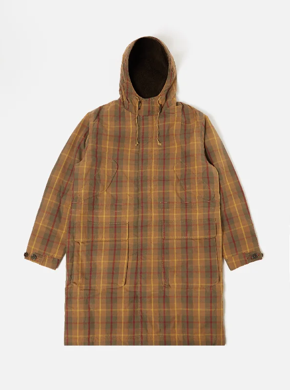 Universal Works Hebrides Parka in Cinnamon British Drywax Check Relaxed Men's Australian 