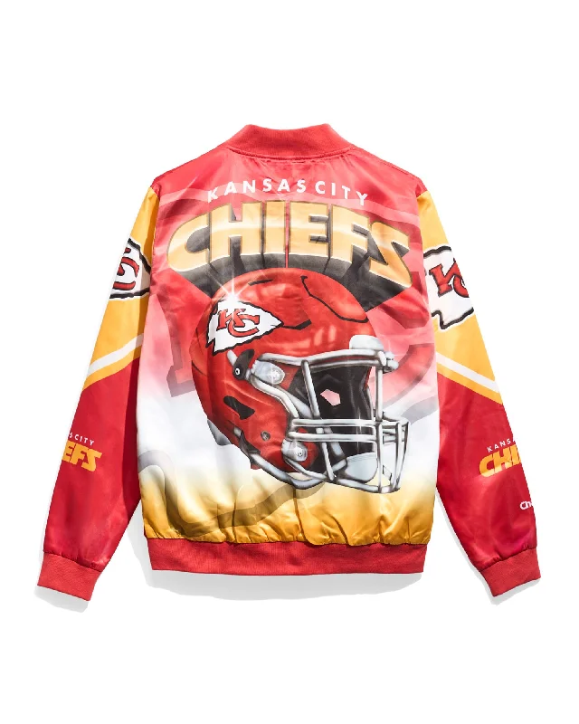 Kansas City Chiefs Helmet Fanimation Satin Jacket Traditional Men's Wool