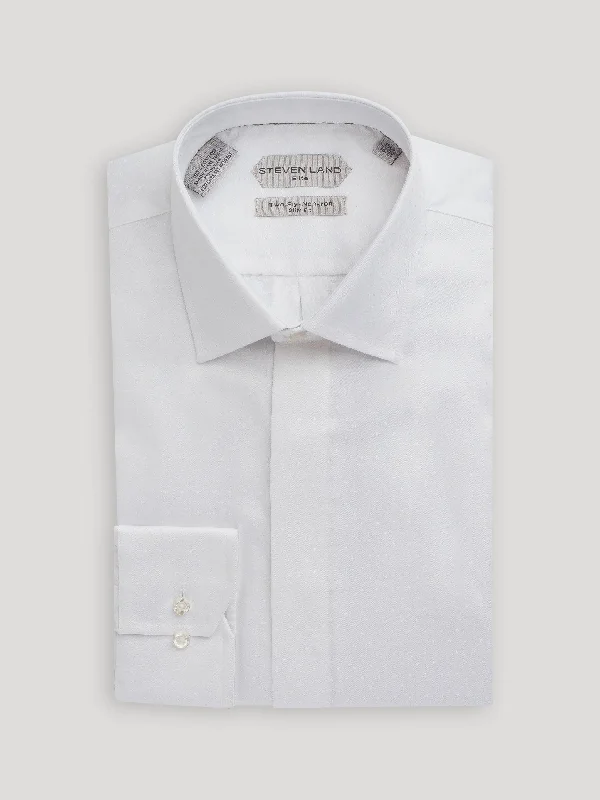 The Opulence Dress Shirt | Elite Collection |  Double Woven Cotton | Button Cuff | White Trendy Men's Scandinavian