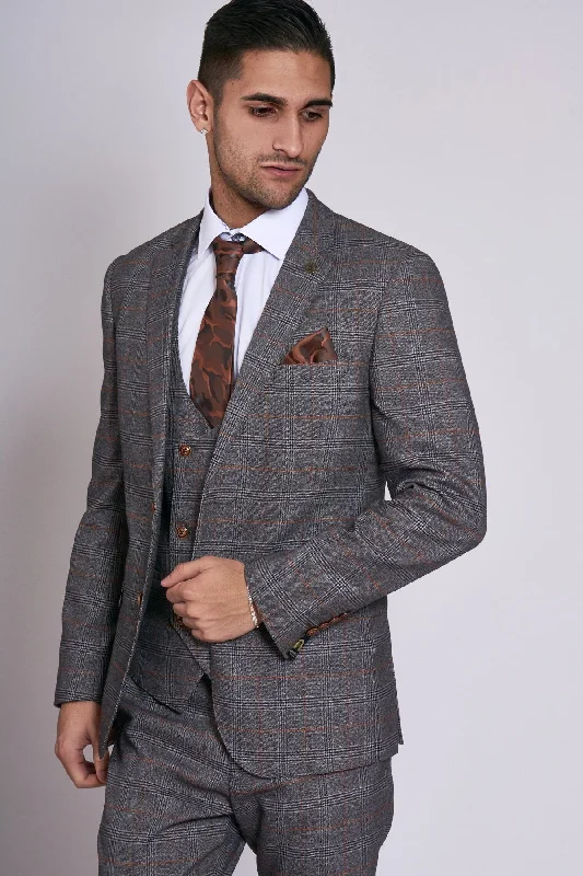 Jenson Grey Check Blazer | Check Blazer | Office Wear Monochromatic All