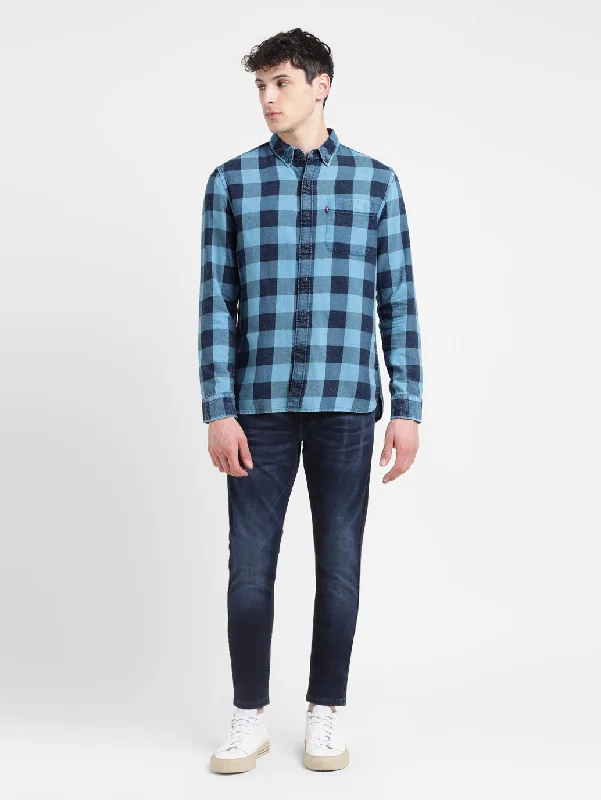 Men's Checked Slim Fit Shirt Refined Men's Velvet