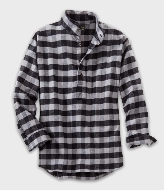 Henley Flannel Shirt - Gray Buffalo Rugged Men's Outdoor 