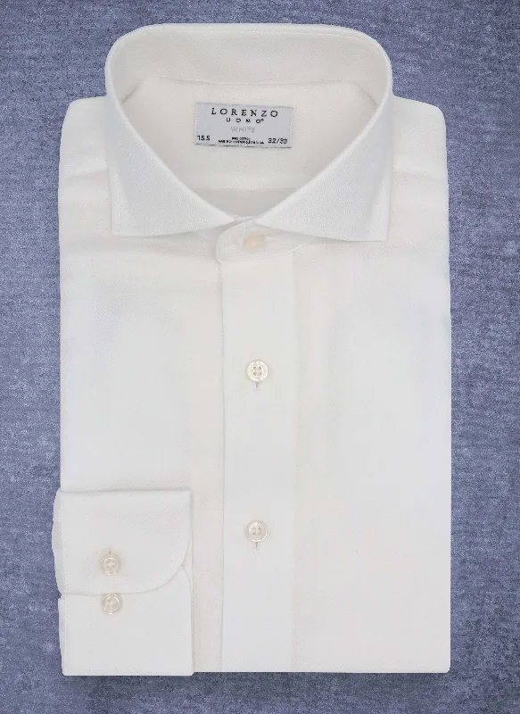 Liam in White Diamond Textured Shirt Modern Men's 