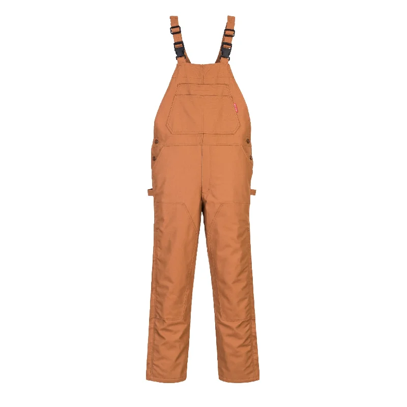 PORTWEST® Duck Quilt Lined FR Bib Water Repellant Brown Overalls - UFR49 Beach