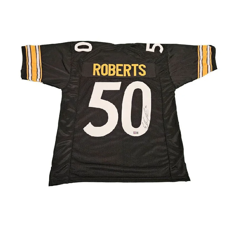 Elandon Roberts Signed Custom Black Football Jersey Confident Men's Power