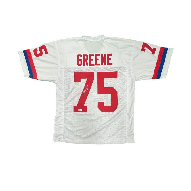 Joe Greene Signed Custom White Pro Bowl Jersey Inscribed "HOF 87" Cool Men's Skate