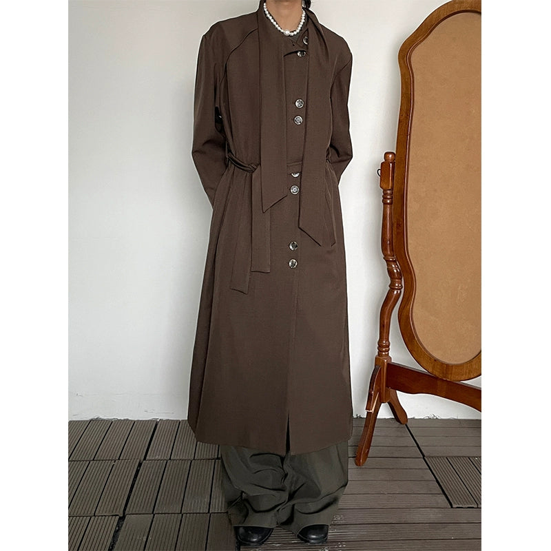 Stand-up Collar Mid-length Coat Modern Men's Tech