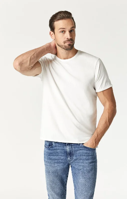 RAW EDGE NECK T-SHIRT IN BLANC DE BLANC Artistic Men's Avant