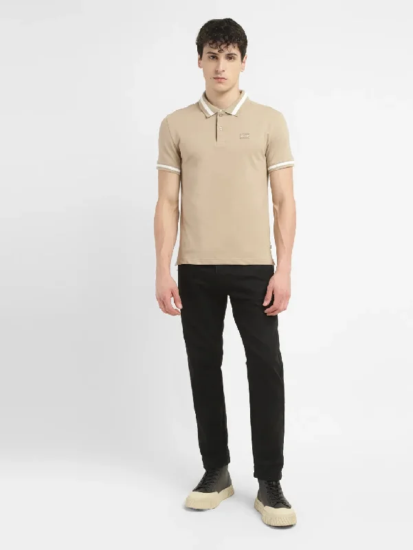 Men's Solid Slim Fit Polo T-shirt Monochromatic All