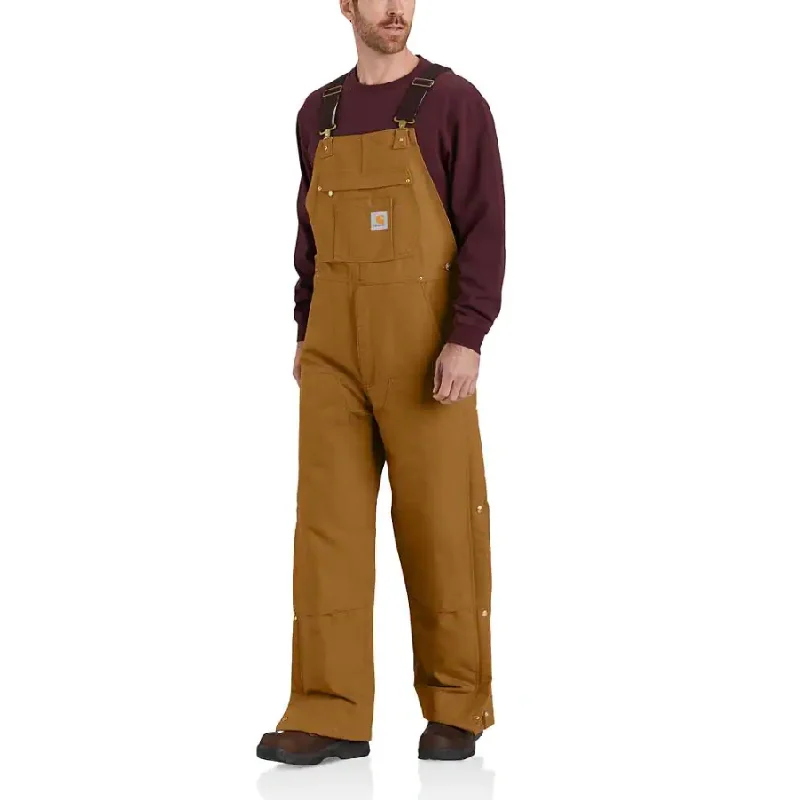 Carhartt Loose Fit Firm Duck Insulated Bib Overall - 104393 Polished Men's Silk